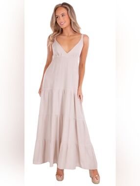 Large Maxi Sleeveless V-Neck Dress Sea Spice Samantha 100% Peruvian Cotton